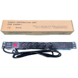 ExeLink Razvodni PDU panel za rack 19 in, sa 5 uticnih mesta, kabl 2m (aluminijum) EXE116