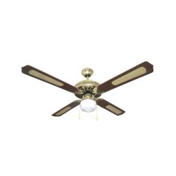 Plafonski ventilator sa svetlom E27, 125 cm, 70W, braon-zlatni