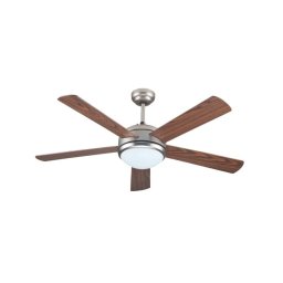 Plafonski ventilator sa svetlom E27 i daljinskim upravljačem, 132 cm, 70W, nikl-braon