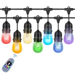 SPOLJNA VISEĆA RASVETA ZA DVORISTE CRNA 10xE27 10W RGB 10,7M IP44 MITEA