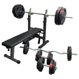 Gorilla Sports Klupa za benč sa setom tegova Gripper 100 kg ( 101206-00022-0048 )