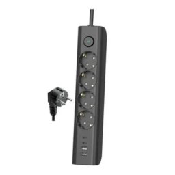 Elco 4 utičnice/2 USB-A/2 USB-C 2m Crni 3680W Produžni kabl sa prekidačem