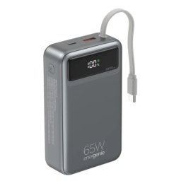 Gembird PB20-PD65-LCD-01 Powerbank od 65W za brzo punjenje sa integrisanim kablovima, 20000 mAh