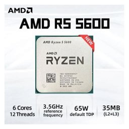 CPU AMD Ryzen 5 5600, 3.5GHz (4.4 GHz), 6C/12T, 32MB L3, 7nm, 65W, AM4, tray