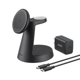 Anker MagGo Bežični Dock Stand 3u1, sa kablovima i zidnim punjačem, crni