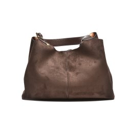 T012630COF – Coffee velur ceger torba sa metalnim ukrasom