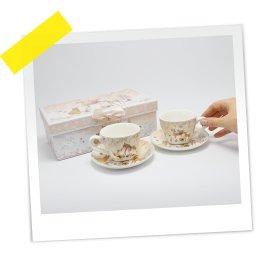 ŠOLJA KERAMIČKA SA TACNOM U KUTIJI 2/1 OP25436 BAMBI 130 ML WY
