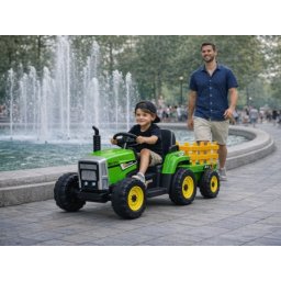 Traktor Model 261 na akumulator sa prikolicom - Zeleni