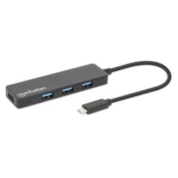 Manhattan 164924 3.2 G1/5Gbps/Crni USB-C HUB 4port
