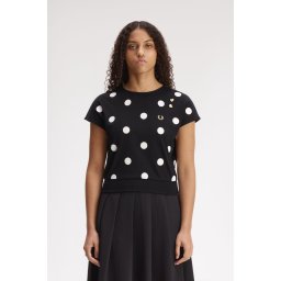 FRED PERRY FLOCKED MAJICA BLACK