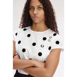 FRED PERRY FLOCKED MAJICA WHITE