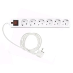 FAST ASIA Produžni kabl 6r, 3m sa prekidacem i zaštitom 3x1,5mm (Linkom) - beli