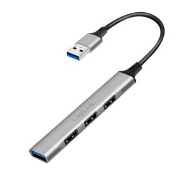 Logilink HUB 3.0, 4 x USB-A, ultra slim, aluminimum, siva ( 6583 )
