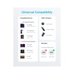 Anker 322 USB tip-C na USB tip-C kabl M/M 1.8m, 60W, pleteni, crni