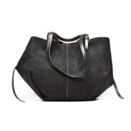 T012631BLK – Crna moderna velur torba sa dodatnom torbicom