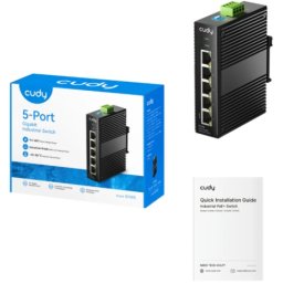 Cudy IG1005 5-Port Gigabit Industrial Switch, 5× GbE, Shielded, Dual-Power Redundancy, IP40