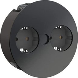 Bachmann TWIST Ugradna utičnica 2x šuko utičnice, kabl 2m, crna ( 931.150 )