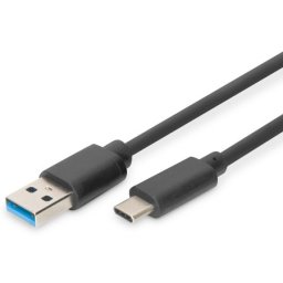 Digitus Kabl USB-C na USB-A 1m crni ( db-300136-010-s )