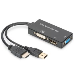 Digitus Adapter HDMI na DP/DVI/VGA 0.2m crni ( ak-330403-002-s )