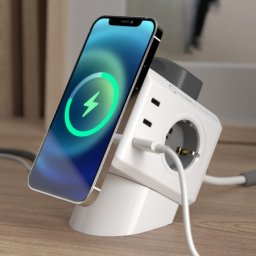 Designnest PowerCube USB PD produžni kabl sa bežičnim punjačem beli ( 11430wt/eumwpd )
