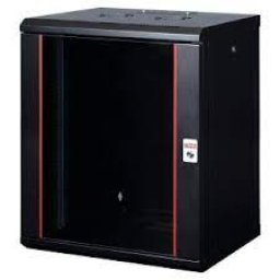 Lande Nazidni ormar 12U dim.600x600mm,staklena vrata,crni,100kg FP Ln-wb-12u6060-bl-f