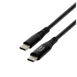 USB-C na USB-C kabl 100W sa digitalnim displejom - 1.2m, Pleteni