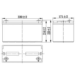 NPP NPG12V-80Ah, GEL BATTERY, C20=80AH, T16, 330x171x214x220, 22,6KG, Light grey