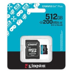 Kingston canvasgo!plus microsd kartica 512gb+adapt er 740617348040 ( sdcg4/512gb )