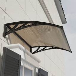 Alberg nadstrešnica 100x80 cm leksan 5 mm Braon sa crnim nosačem ( AGC-100080-BRBK )