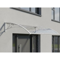 Alberg Nadstrešnica 150x80 cm leksan 5 mm providna sa belim nosačem ( AGC-150080-TRWH )