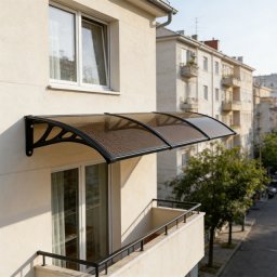 Alberg Nadstrešnica 300x100 cm 5 mm leksan bronzni sa crnim nosačem ( AGC-300100-BZBK )