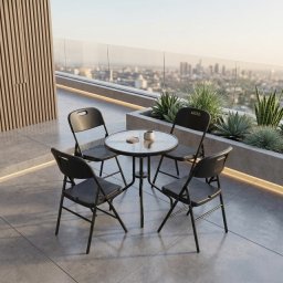 Alberg Urban Garden set – 4 sklopive stolice i stakleni sto Lunaris