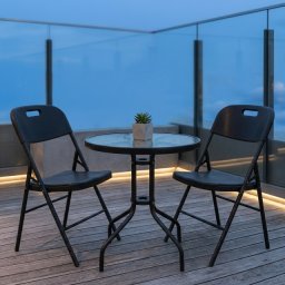 Alberg Urban Garden Trio set – 2 sklopive stolice i stakleni sto Lunaris