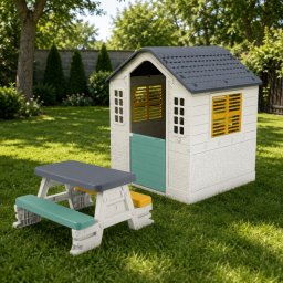 Dolu Play Garden Set – kućica i piknik sto sa klupama
