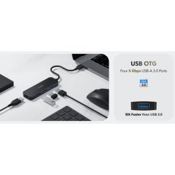 USB 3.0 HUB, 4 porta, Cudy UH40A HUB 4, storage speed 5Gbps, black (alt. UHB-U3P4-03)