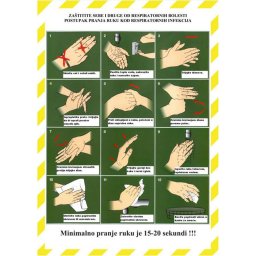 Nalepnica a4 postupak pranja ruku 3/1 unl-1561