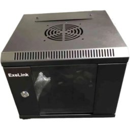 ExeLink 10 in 4U zidni orman vrata staklena,crni,312 × 300 × 310 mm Rek