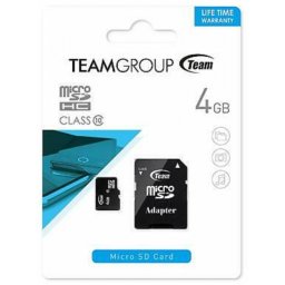 TeamGroup micro SDHC + SD adapter, CLASS 10 4Gb