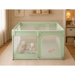 Dečija ogradica za igru sa dodatnom zaštitom 150x180x65cm ( KLK2612-Light-Green )