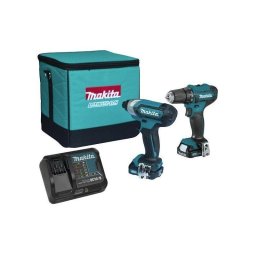 Akumulatorska bušilica Makita DF333DZ + udarni odvrtač Makita TD110DZ; 18V; 2x4,0 Ah + torba (CLX224SM)