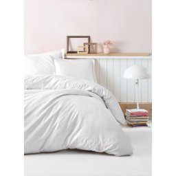 Dekordom posteljina cb elegant stripe saten - beyaz ( 032456 )