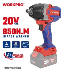 Workpro wp390213 Aku. udarni ključ 20V (bez četkica), 850 Nm ( WP390213 )