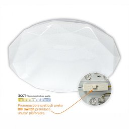 LED plafonjera dijamant 24W SMD DIP switch 3000-6500K M205402-CCT