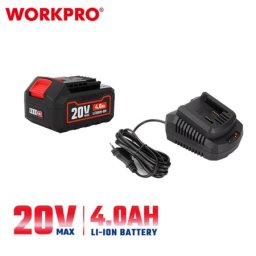Workpro wp398006 Set – punjač baterije (2,4A) i baterija 20V (4.0Ah) ( WP398006 )