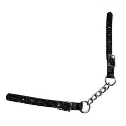 Lanac sa kaišem za žvale crni 43cm