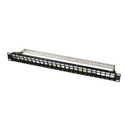 Logilink 19'' Patch Panel 1U, 24, prazan, shielded, sa nosačem kabla i uzemljenjem