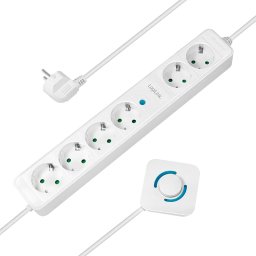 Logilink produžni kabl 6 mesta, nožni prekidač, 1.5m, beli
