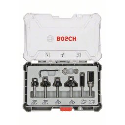 Komplet glodala, 6 komada, Trim&Edging držač od 8 mm Bosch 2607017469, 6-piece Trim i Edging Router Bit Set.