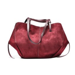 T012631BUR - Burgundi moderna velur torba sa dodatnom torbicom