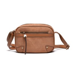T012682CAM - Camel torbica za rame sa ukrasnim metalnim detaljima